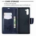 thumbnail image 3 of Dteck Case For Samsung Galaxy Note 10 Fashion Wallet Purse 3D Embossed Butterflies Premuim PU Leather Flip Cover Ultra Slim TPU Inner Bumper Hand Strap Magnetic Card Slots Blue, 3 of 5