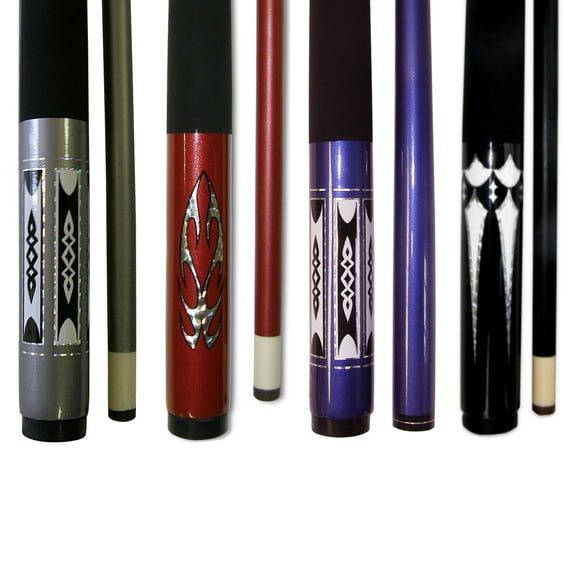 Accuplay Billiards Lot of 4 Fiberglass 58 " 2 Piece Pool Cue Sticks 18 - 21 OZ