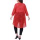 thumbnail image 3 of Cárdigan de encaje floral de nylon casual para mujer de tallas grandes Agnes Orinda, manga 3/4, 1X, rojo, 3 of 6