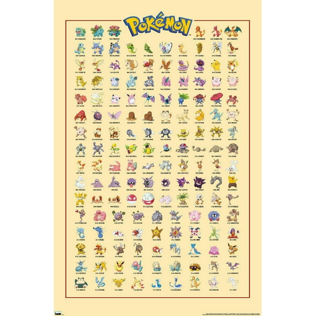 Pokémon - Kanto Grid Wall Poster