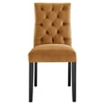 thumbnail image 4 of Modway Duchess 21" Modern Velvet Dining Chairs in Cognac Brown/Black (Set of 2), 4 of 9