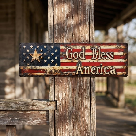IROINID Summer Decorative Hanging Ornaments,Window Hanging Christmas Ornaments,America Patriotic Wall Sign Retros Home Decoration Metal Crafts