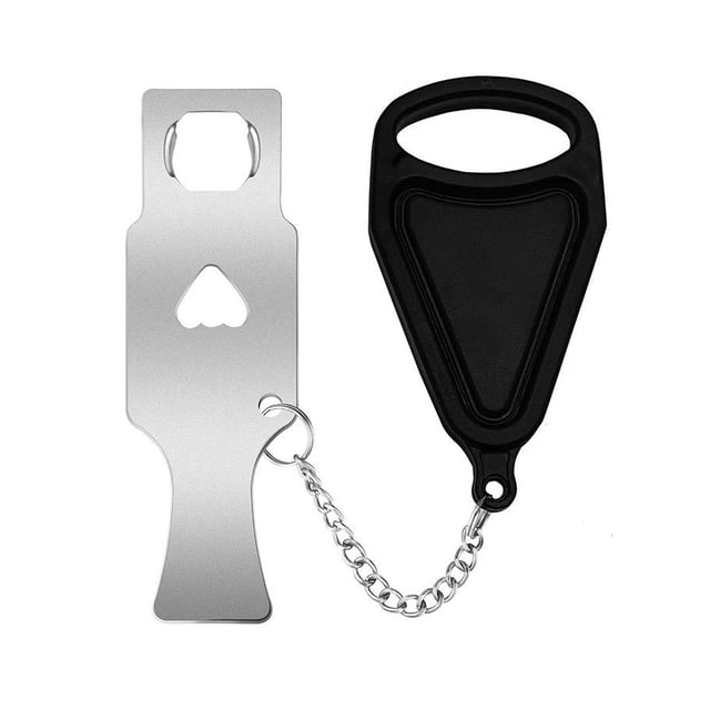 Riwesomey Pestillo de seguridad para puerta portátil, cerradura de Metal para habitación de casa, Hotel, cerradura de seguridad antirrobo, alojamiento de Herramientas y ferretería negro Riwesomey TO000404-02