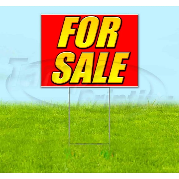 For Sale (18" x 24") Yard Sign, Includes Metal Step Stake