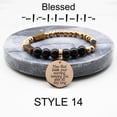 thumbnail image 4 of Natural Tiger-eye Obsidian Mix Blessed Morse Code Inspirational Bracelets, 4 of 50