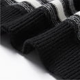 thumbnail image 4 of Men's Vintage Sweater Oversized Cable Knit Crewneck Pullovers Casual Fall Winter Long Sleeve Striped Sweaters (XL, Black), 4 of 8