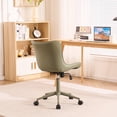 thumbnail image 6 of YOUNIKE Modern Office Chair with Wheels Adjustable Ergonomic Desk Task Chair in Mid-Back Olive Green Same-Colored Bottom PU Design, 6 of 12