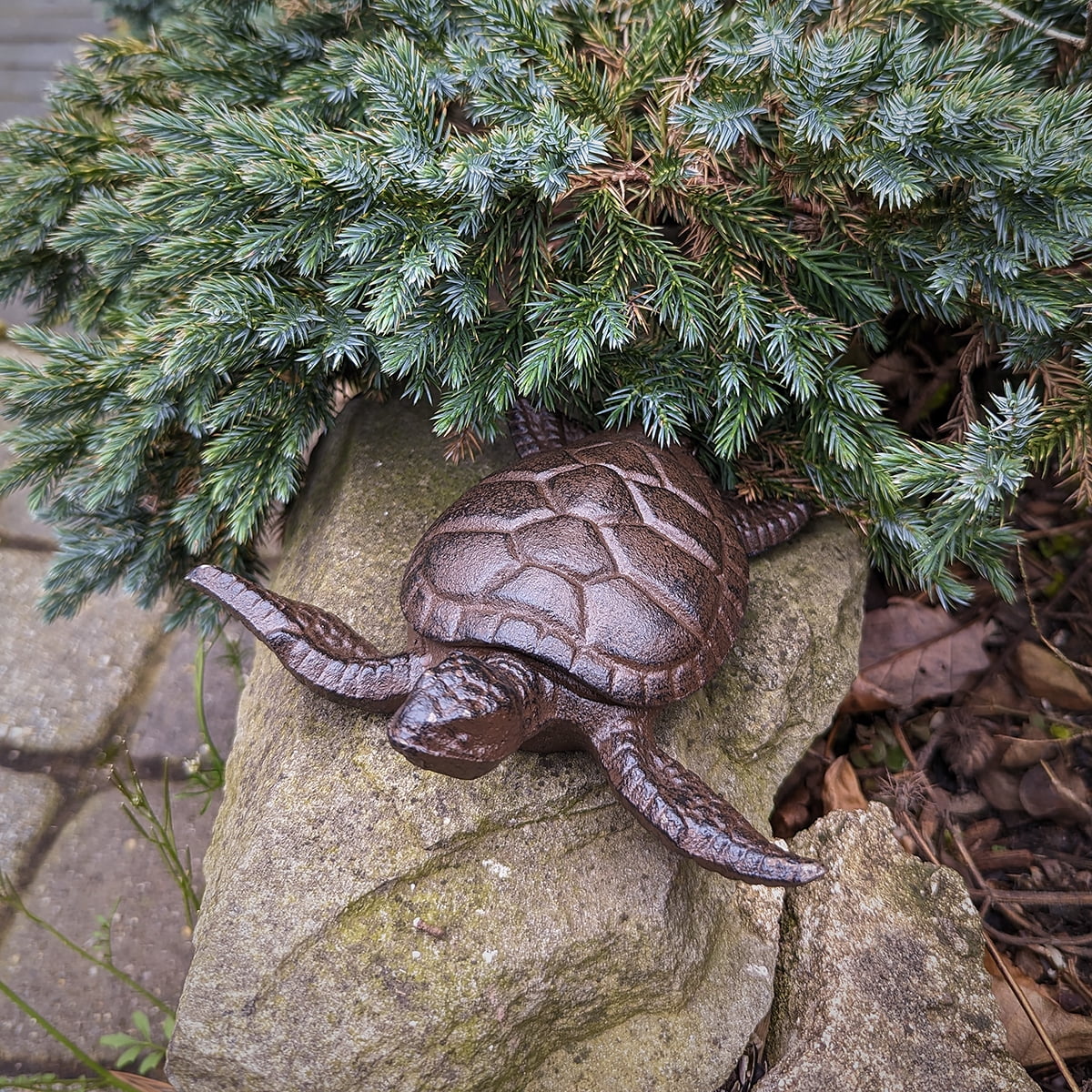 Cast Iron Turtle Hide A Key Tortoise Spare House Door Lock Small Box Metal Secret Outdoor Garden Decor