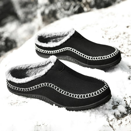 

Men s Women s Warm Cotton Slippers Non Slip Water Repellent Wear-Resistant Fur Lined Winter Cotton Slippers