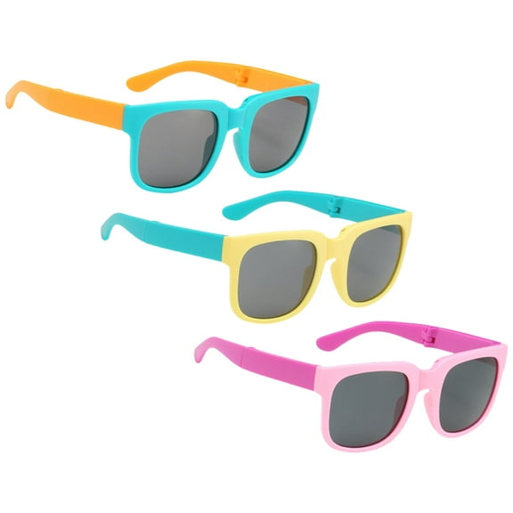 3 Pairs Kids Retro Sunglasses UV Vacation