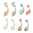 thumbnail image 1 of Body Belly Button Rings, 8 Styles Belly Button Rings Polished 8 Pcs Shiny Glossy  for Female, 1 of 7