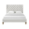 thumbnail image 3 of Aubriana Linen Platform Bed King Size, Cream White, 3 of 13