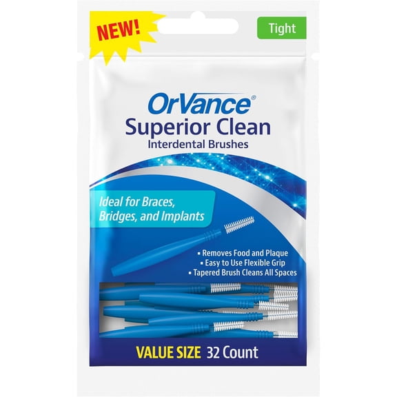 ORVANCE Interdental Brushes - For Use With Braces, Bridges, and Implants - 32 Count (PACK OF 1)