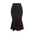 thumbnail image 4 of AUSDIOCA Long Skirts for Women High Waisted Solid Color Knit Fishtail Skirts for Summer or Spring, 4 of 6