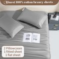 thumbnail image 6 of DEITAS 100% Egyptian Cotton Bed Sheet Set, 1200 Thread Count Sheet, Deep Pocket-4 Piece, King, Gray, 6 of 8