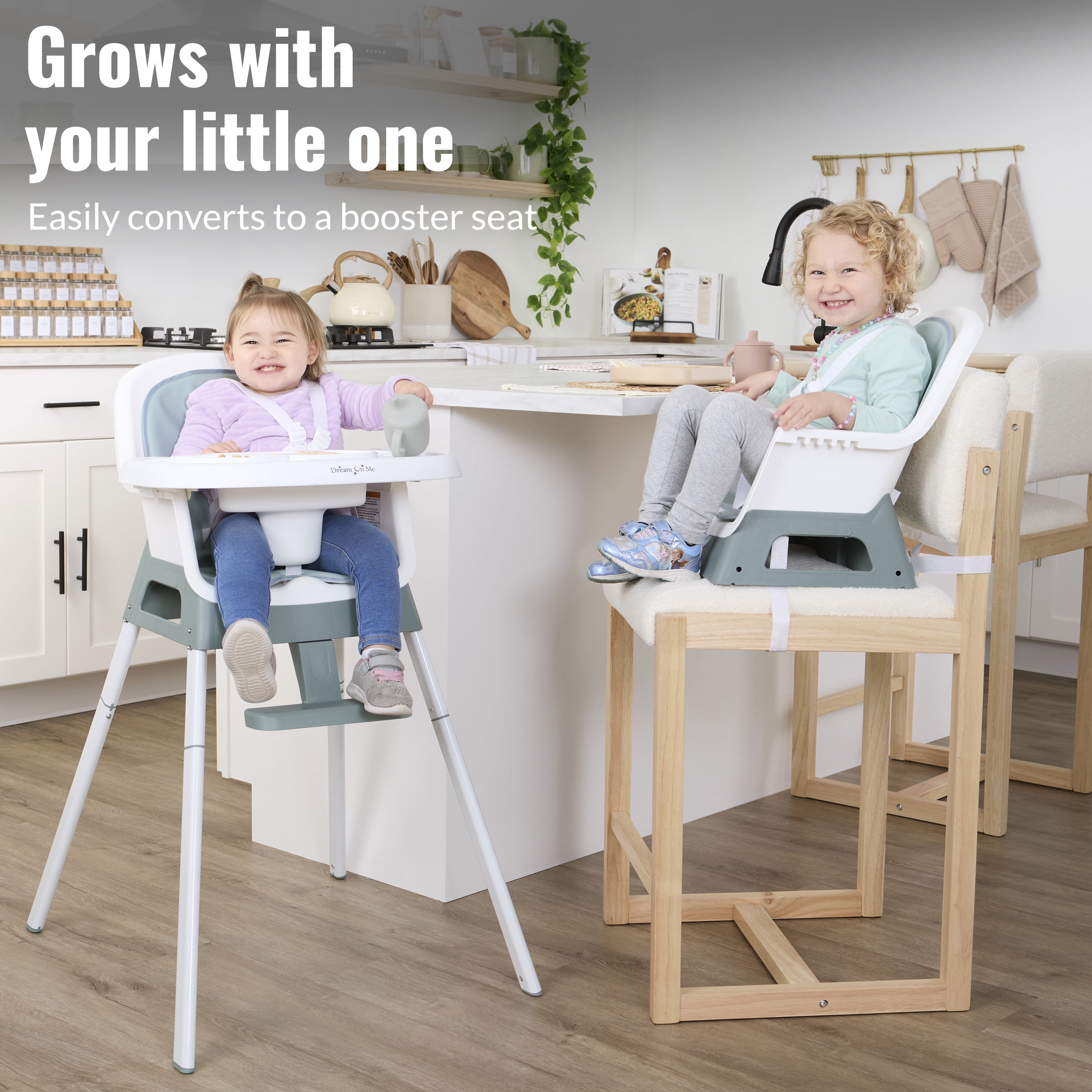 Dream On Me Lightweight & Convertible Curio Sit N Seek High Chair, Mint
