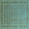 thumbnail image 1 of Ahgly Company Indoor Square Oriental Light Blue Industrial Area Rugs, 3' Square, 1 of 4