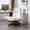Ivory, variant on Eyisean 34" Boucle Fabric 360° Swivel Criss Cross Chair, Comfy Vanity Cross Legged Chair with Wide Seat & Adjustable Armrest, Modern Home Office Desk Chairs with Removable Headrest for Bedroom