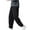 Black, variant on CHEEREAM Men's Waffle Sweatpants Stretch Waist Drawstring Casual Tapered Joggers Gym Pants with Pockets Black L
