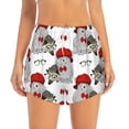 thumbnail image 2 of Balery Rabbit And Hedgehog Pantalones cortos deportivos para mujer con forro y dos bolsillos, elásticos, para entrenamiento, gimnasio, yoga-X-Large, 2 of 7
