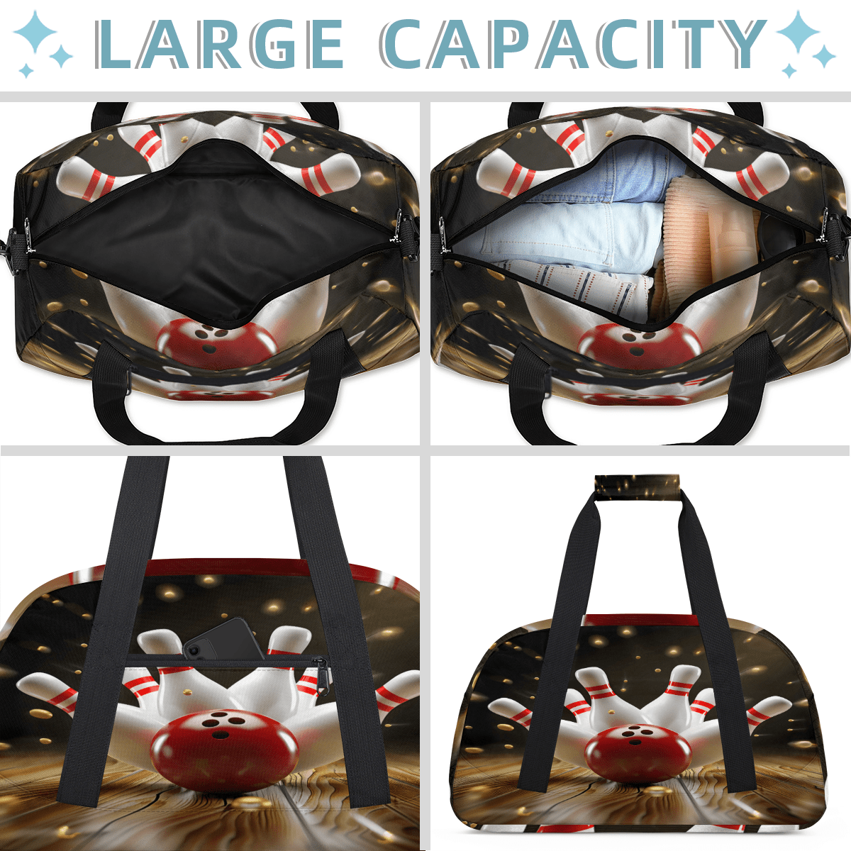 Herdesigns Sports Duffle Bags Travel Duffle Bag Gym Bag Modern Bowling Ball Weekender Travel Bag Waterproof Overnight Bag Carry On Travel Tote Bag Dance Bags