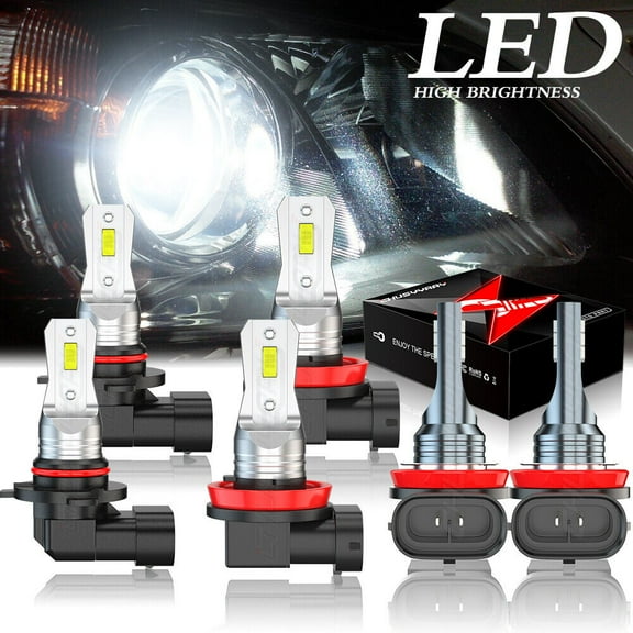 For Honda Odyssey 2011 2012-2020 6Pcs LED Headlight 9005 H11 Hi-Low Beam H11 Fog Light Bulbs