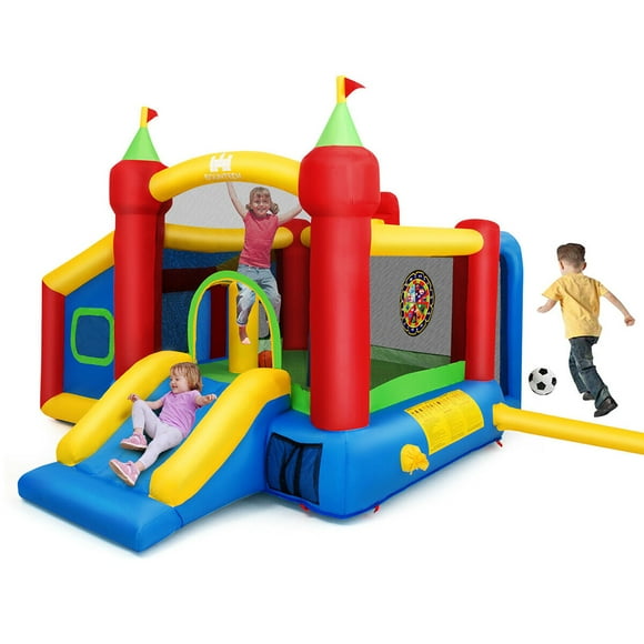 Gymax Inflatable Bounce House Kids Slide Jumping Castle without Blower