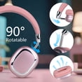 thumbnail image 4 of B35S Wireless Over Ear Headphones, Noise Canceling Bluetooth 5.3 Headphones with Microphones,Hi-Res Audio,48H Playtime,Foldable,Breathable Soft Earpads for iOS/Android/Samsung/PC, 4 of 11