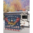 thumbnail image 5 of 4th of July RV Awning Sun Shade Screen 9'X7' 250 Anniversary Eagle Mesh Sunscreen Patriotic Stars American Flag Awning Shade Screen with Zipper UV Blocker Completed Kits for RV Motorhome Camper, 5 of 7