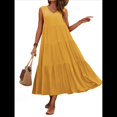 thumbnail image 1 of Vestidos de Verano para Mujer, Sin Mangas, Largos, con Escote en V, Informales, Fluidos y con . Cúrcuma L, 1 of 9