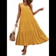 thumbnail image 1 of Vestidos de Verano para Mujer, Sin Mangas, Largos, con Escote en V, Informales, Fluidos y con . Cúrcuma S, 1 of 9