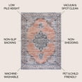 thumbnail image 3 of JONATHAN Y WASHABLE 5 x 8 Area Rug, Wincer Chenille Cottage Medallion - Orange/Gray, WSH202B-5, 3 of 9
