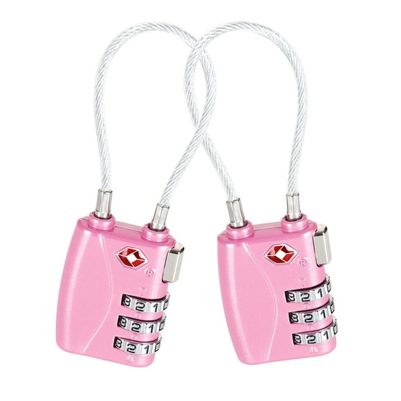 Candado para maletas Rosa aprobado por la TSA (2 piezas) Timotech Candado para maleta