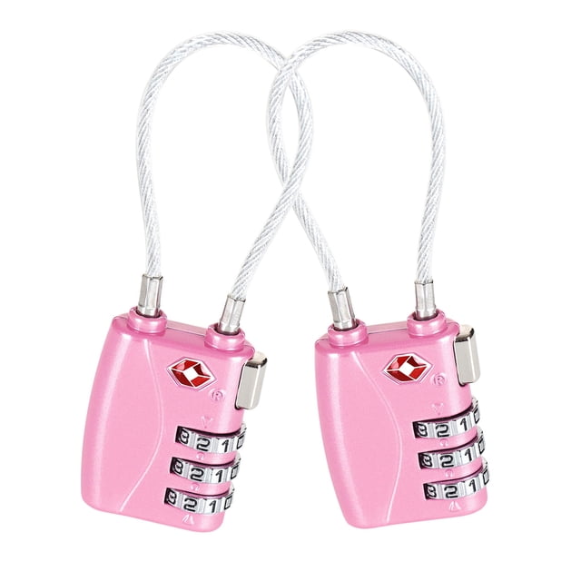 Candado para maletas Rosa aprobado por la TSA (2 piezas) Timotech Candado para maleta