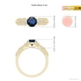 thumbnail image 5 of ANGARA Natural 1 Ct Aeon Sapphire Solitaire Engagement Ring with Milgrain in 14K Yellow Gold for Women (Size-6mm) | September Birthstone, Anniversary, Jewelry Gift for Women | Natural Sapphire Ring, 5 of 10