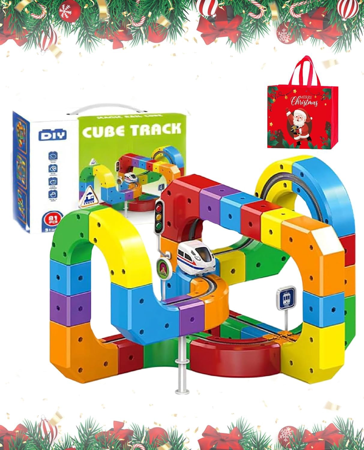 Toy Blocks Track 2026 Electric Train Set, Rail Cube, Motorized Car Blocks Track, 3D ...