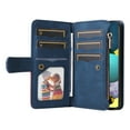 thumbnail image 2 of Multifunctional Case for Samsung A51 4G,[RFID Blocking] 9 Credit Cards Holder with Wrist Strap, Premium PU Leather Zipper Wallet Purse Magnetic Flip Phone Cover for Samsung Galaxy A51 4G, Blue, 2 of 12