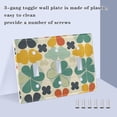 thumbnail image 3 of Yayeee Toggle Light Switch Wall Plate 2-Gang 4.56"x4.48" Decorative Outlet Cover, Beige Clover Pattern, 3 of 7