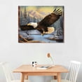 thumbnail image 2 of COMIO Flying Bald Eagle Wall Art Rustic Eagle Pictures Wall Decor Decor American Eagle Painting Framed Artwork Home Decoration for Bedroom Bathroom Living Room, 2 of 4
