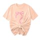 thumbnail image 1 of Primavera Top Mujeres Moda Casual Nueva Cinta de Arco Impresa Cuello Redondo Camiseta de Manga Corta, Camiseta de Cuello Tripulado, 1 of 8