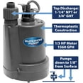 thumbnail image 4 of Superior Pump 91025 1/5 HP Thermoplastic Submersible Utility Water Pump with 10-Foot Cord, 4 of 8