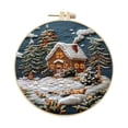 thumbnail image 2 of Christmas Decorations Outdoor Hangs Christmas Embroidery Craft Kits ，Hand Christmas DIY Embroidery Patterns Stamped Kit Adults Kids Beginners Stamped Embroidery Kit 。 (Warm Christmas B), 2 of 7