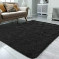 thumbnail image 3 of Softlife Super Fluffy Rugs Ultra Soft Shag Rug for Bedroom Living Room,6'x9',Black, 3 of 7