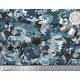 thumbnail image 2 of Soimoi polyester Crepe Fabric Two Tone With White Camouflage Printed Craft Fabric by the Yard 52 Inch Wide, 2 of 3