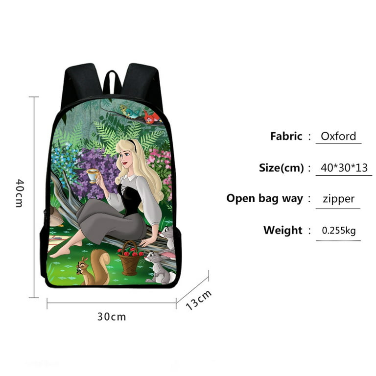 Sleeping Beauty Book Bag Exquisite Interesting Art Camping Bagpack with  Crossbody Bag and Pen Case 3Pcs/Set Good Gift For Girls Boys for Gift to