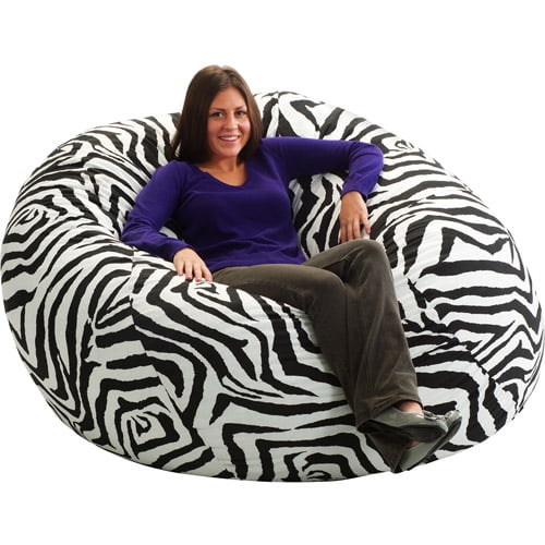 King 5 Fuf Bean Bag Chair Zebra
