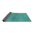 thumbnail image 2 of Ahgly Company Indoor Round Solid Turquoise Blue Modern Area Rugs, 6' Round, 2 of 4