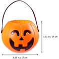 thumbnail image 2 of 2Pcs Halloween Pumpkin Bucket Portable Pumpkin Trick or Treat Candy Bucket Holder for Halloween Party Supplies (17cm, Orange), 2 of 7
