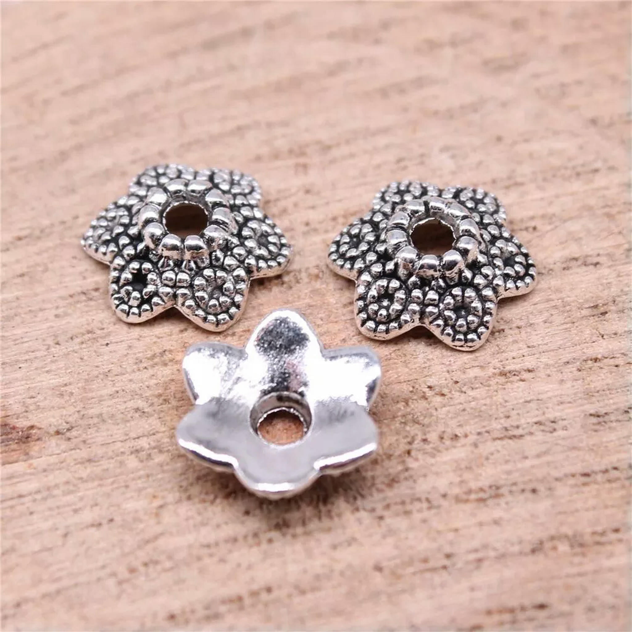 HOOUN 280 Pcs Antique SilverBead Caps 10x10x4MM B15879