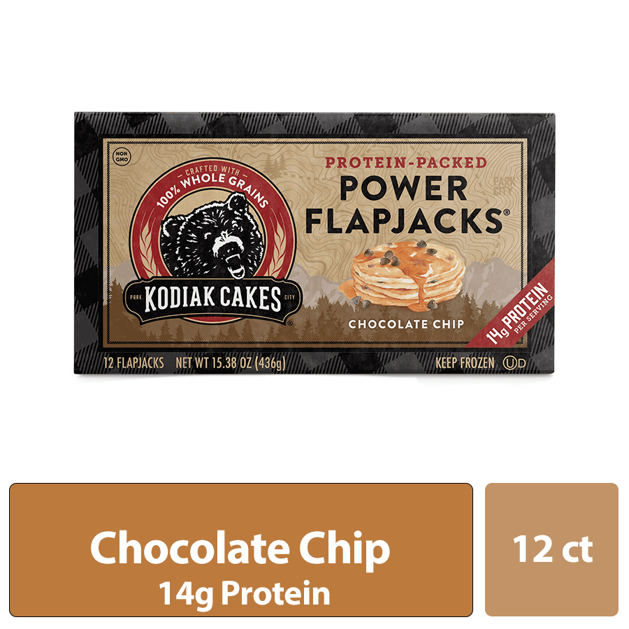 Kodiak Cakes Frozen Power Flapjacks, Chocolate Chip, 12 Ct